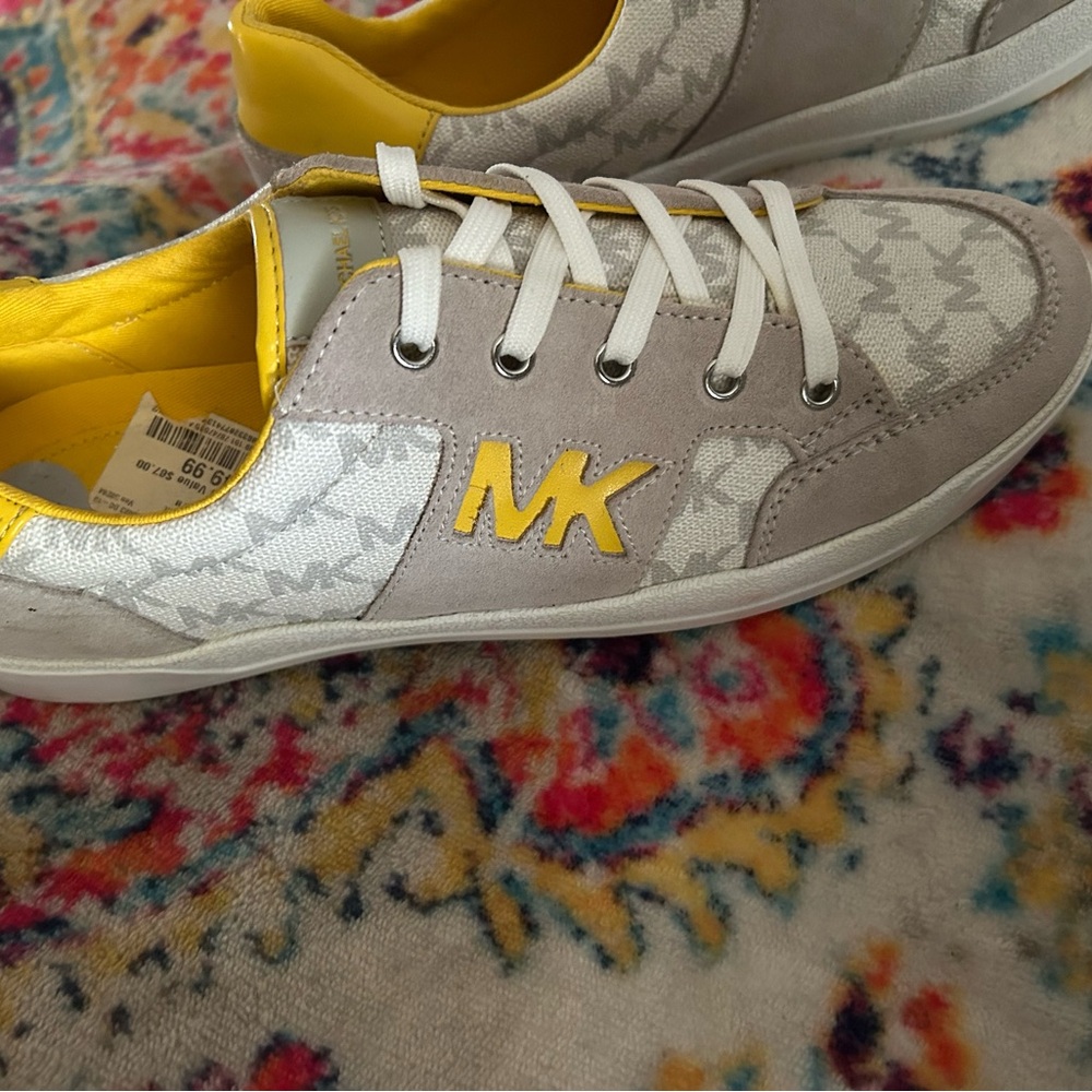 Michael Kors Yellow, Gray and Cream Sneakers - Picture 2 of 13